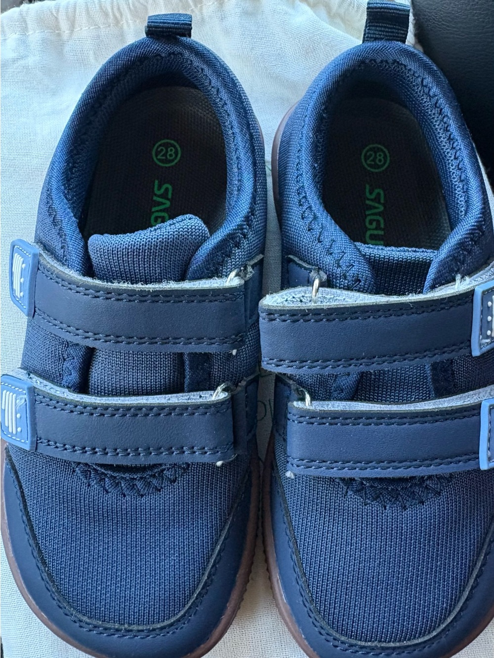 Children's Navy Double-Strap Sneakers